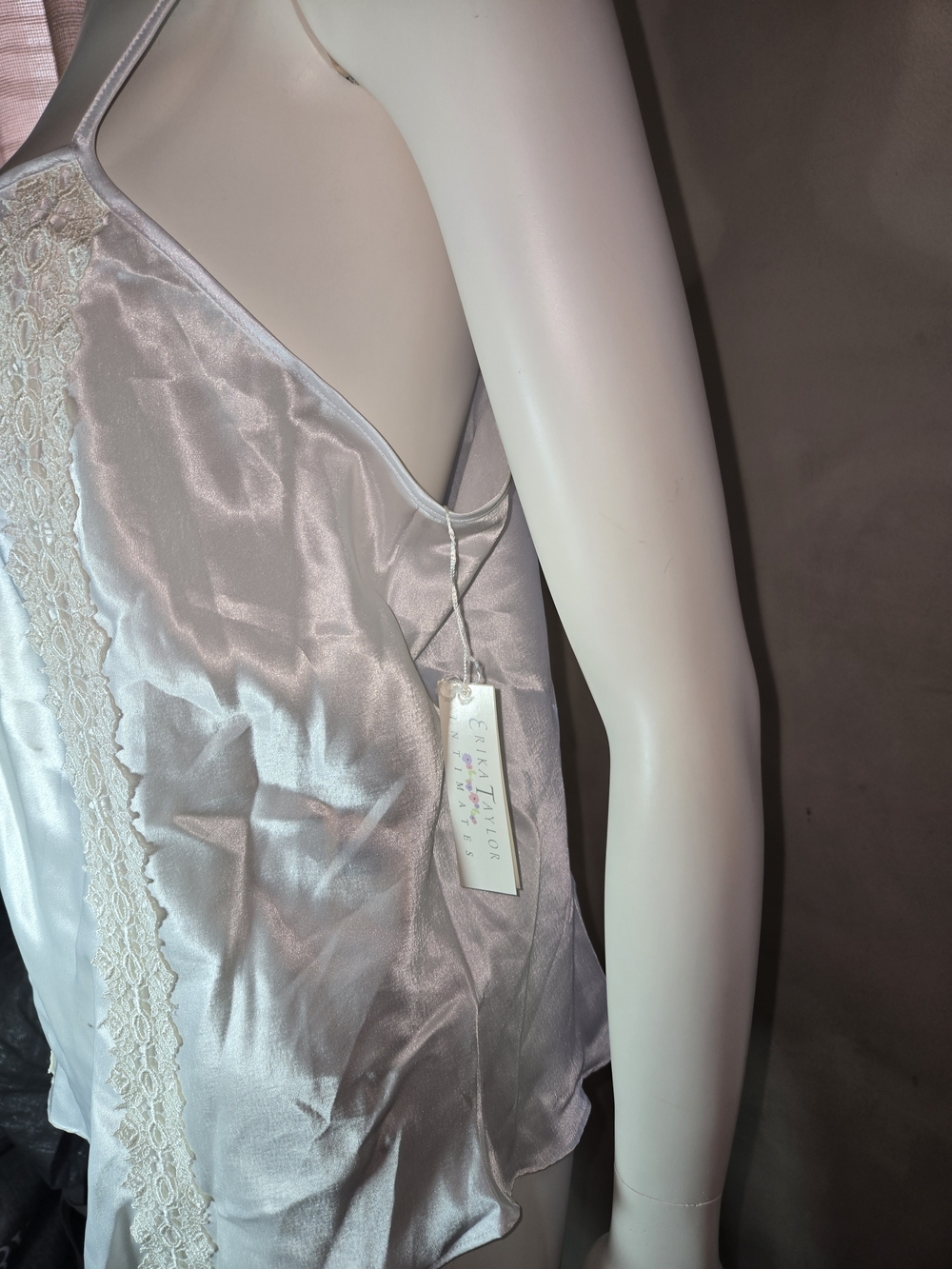 Ivory Satin Lace-Trim Camisole Slip - Picture 2 of 5